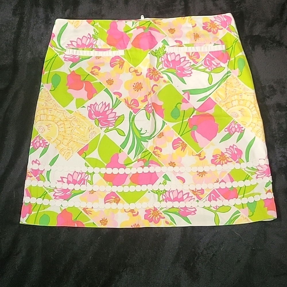 Lilly Pulitzer “Lilly Fields Forever Patch”  100% Cotton Tennis Skirt, Size 4